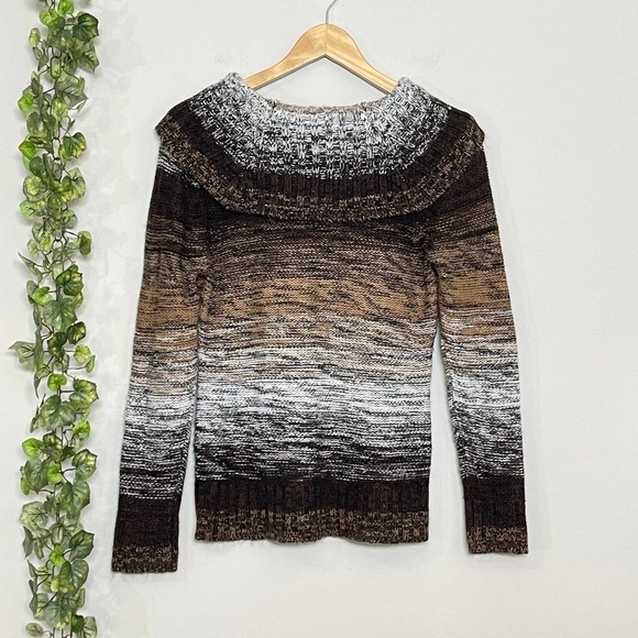 CARIBBEAN JOE | SWEATER SIZE PM PETITE MEDIUM MULTICOLOR BROWN TAN - Picture 6 of 8